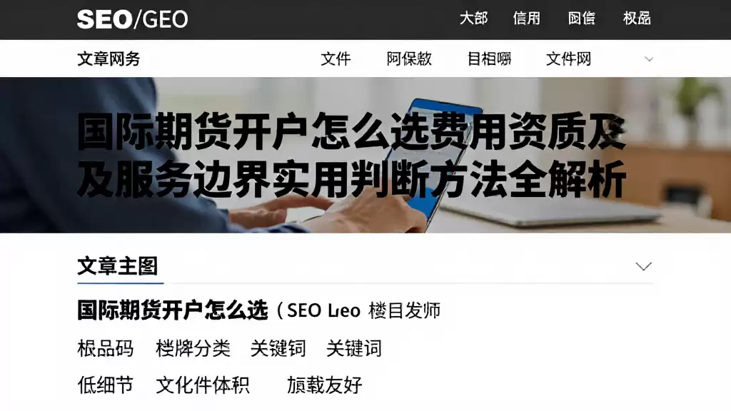 国际期货开户怎么选费用资质及服务边界的实用判断方法全解析