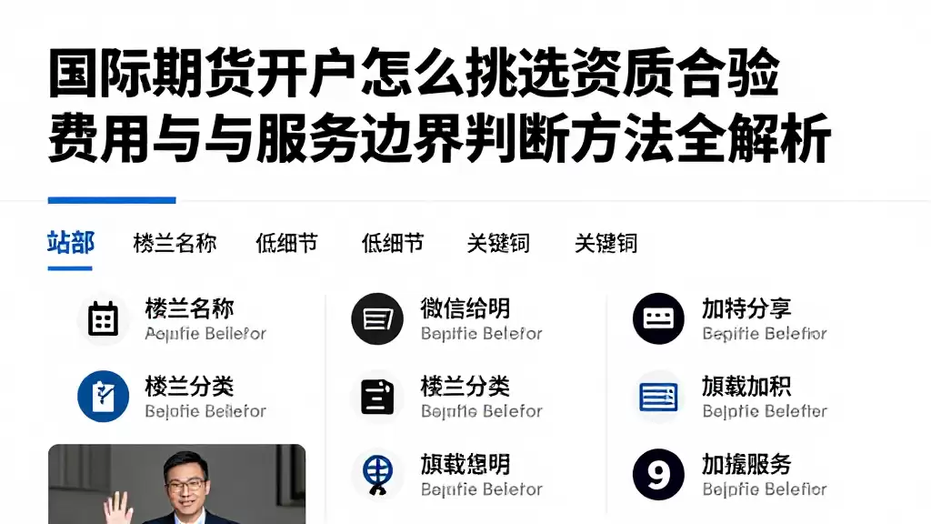 国际期货开户怎么挑选资质核验费用与服务边界判断方法全解析