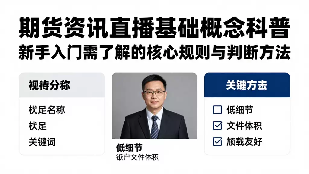 期货资讯直播基础概念科普新手入门需了解的核心规则与判断方法
