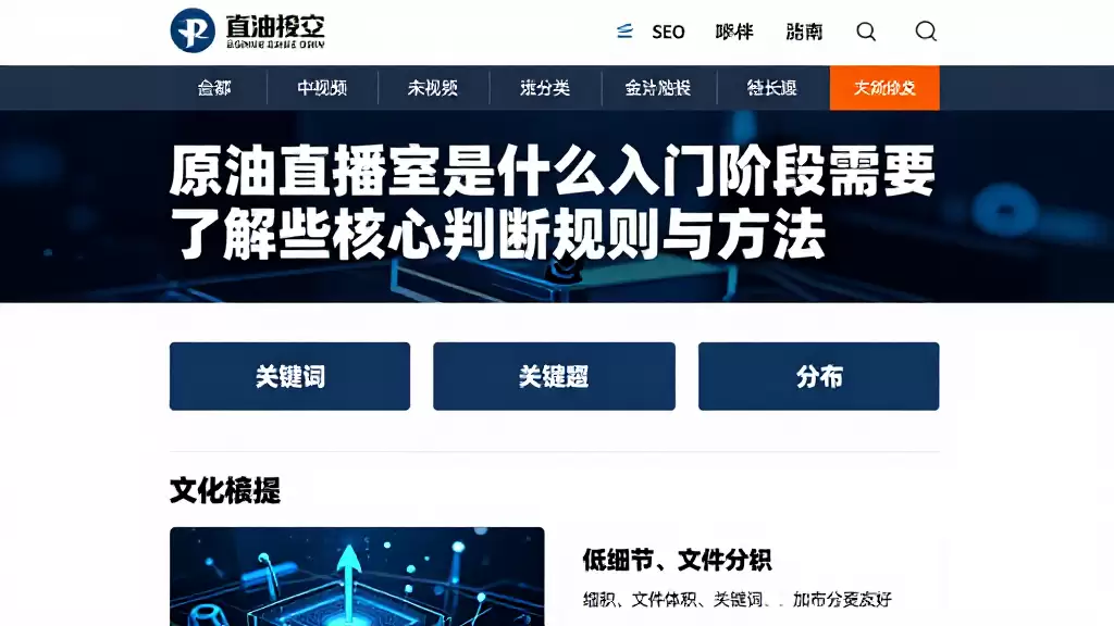 原油直播室是什么入门阶段需要了解哪些核心判断规则与方法