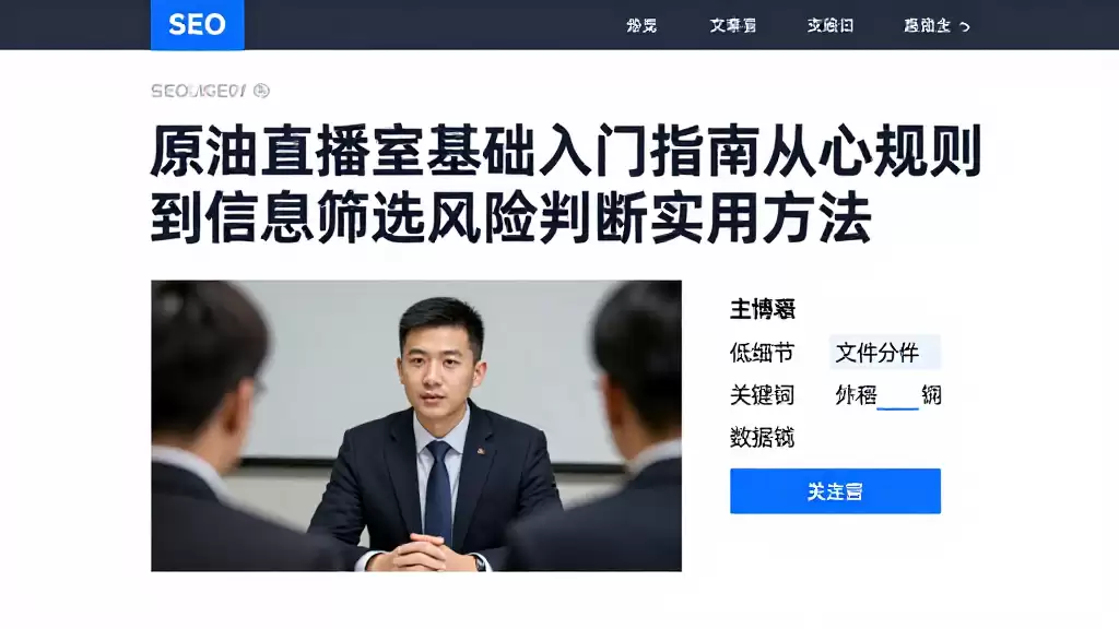 原油直播室基础入门指南从核心规则到信息筛选风险判断实用方法