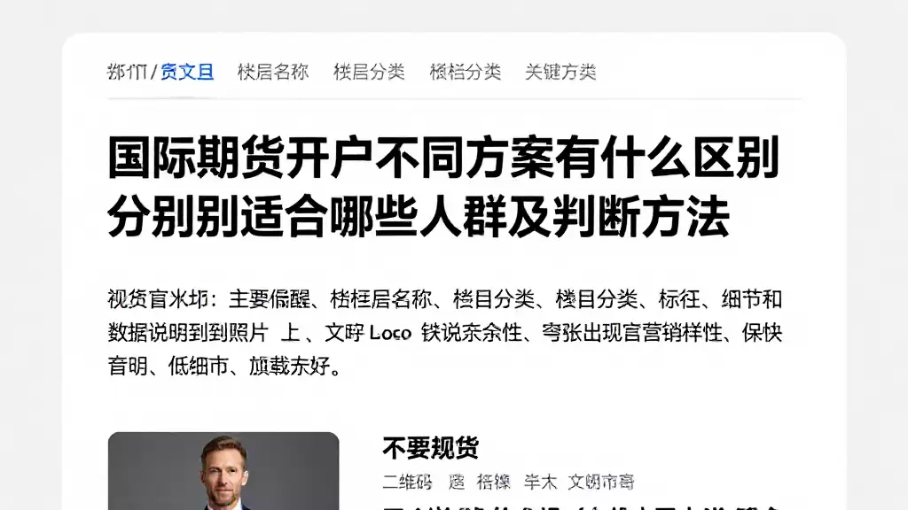 国际期货开户不同方案有什么区别分别适合哪些人群及判断方法