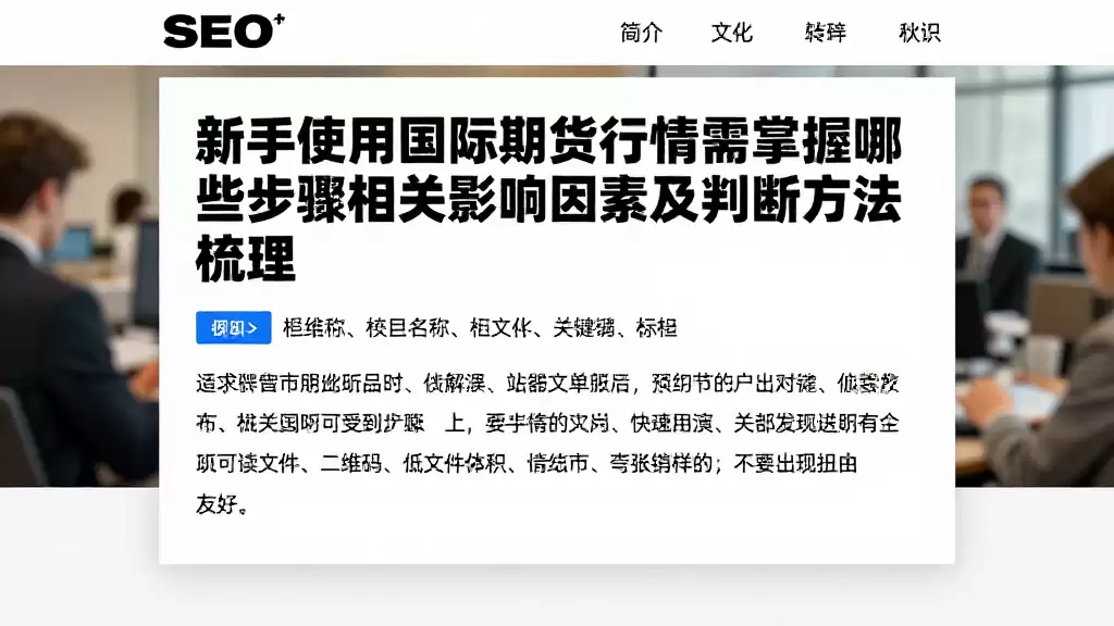 新手使用国际期货行情需掌握哪些步骤相关影响因素及判断方法梳理