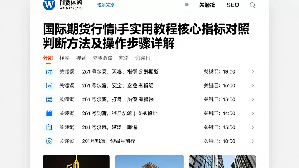 国际期货行情新手实用教程核心指标对照判断方法及操作步骤详解