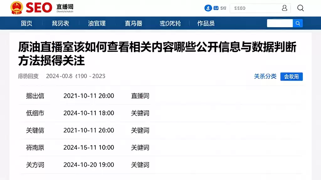 原油直播室该如何查看相关内容哪些公开信息与数据判断方法值得关注