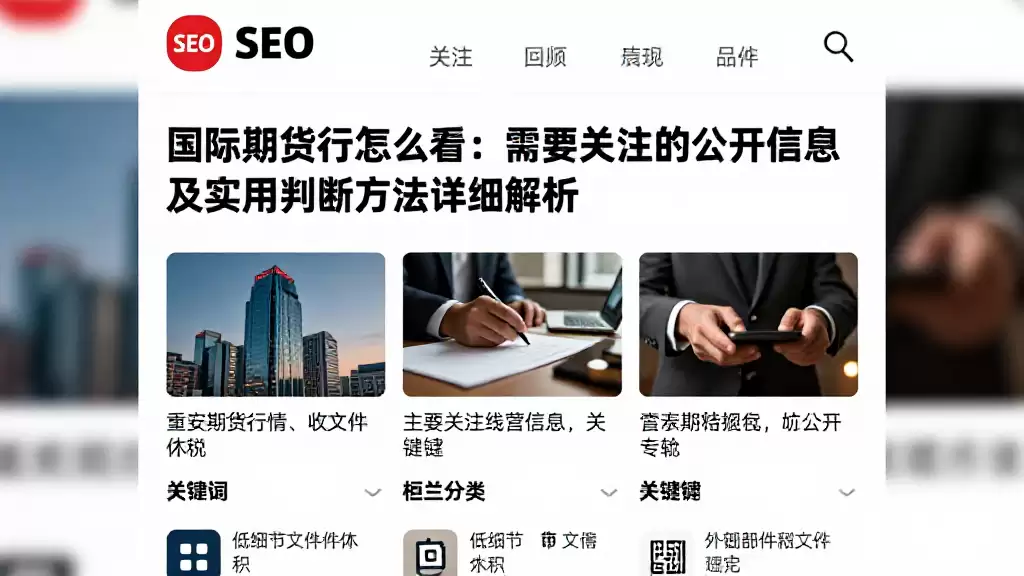 国际期货行情怎么看值得关注的公开信息及实用判断方法详细解析