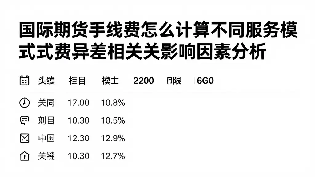 国际期货手续费怎么计算不同服务模式费用差异及相关影响因素分析