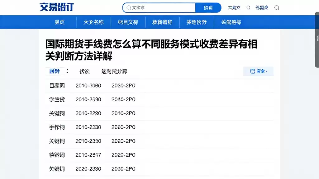 国际期货手续费怎么算不同服务模式收费差异及相关判断方法详解