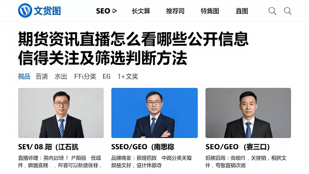 期货资讯直播怎么看哪些公开信息值得关注及筛选判断方法