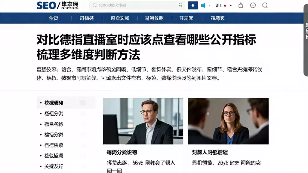 对比德指直播室时应该重点查看哪些公开指标梳理多维度判断方法