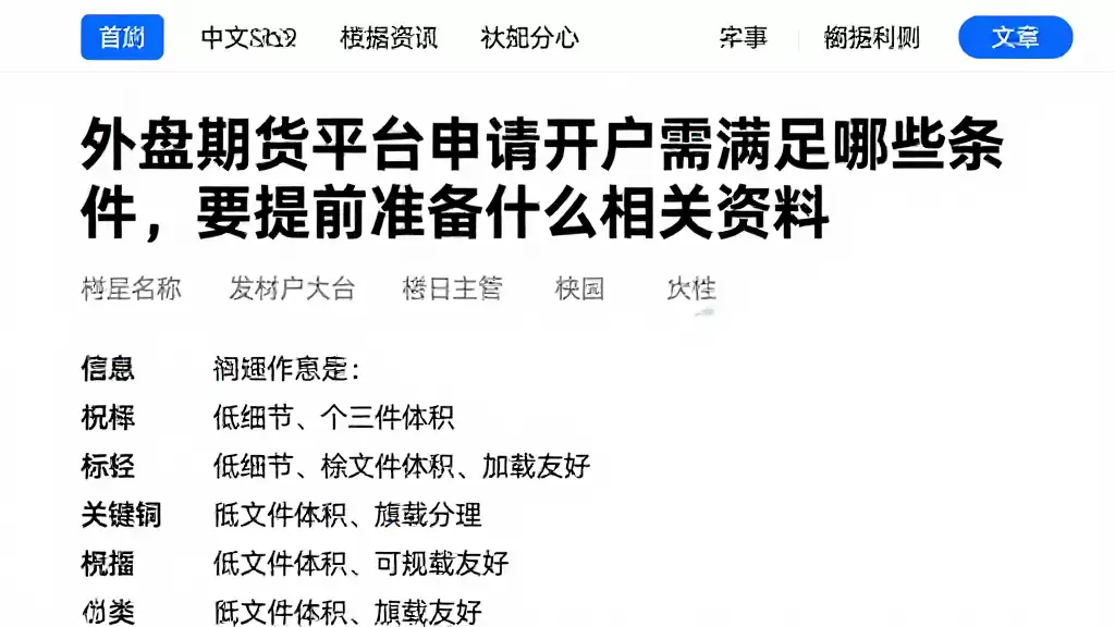 外盘期货平台申请开户需满足哪些条件，要提前准备什么相关资料