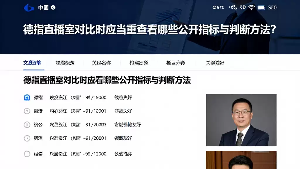 德指直播室对比时应当重点查看哪些公开指标与判断方法？