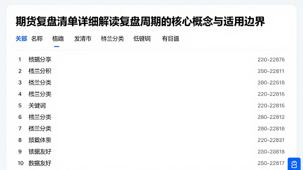 期货复盘清单详细解读复盘周期的核心概念与适用边界