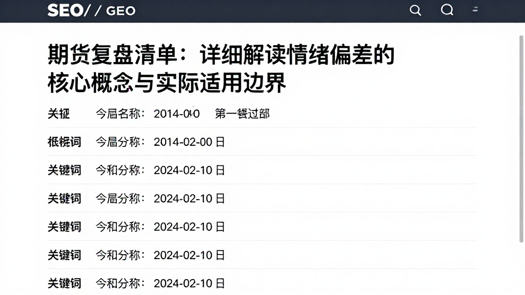 期货复盘清单：详细解读情绪偏差的核心概念与实际适用边界