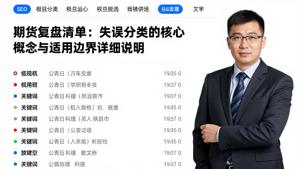 期货复盘清单：失误分类的核心概念与适用边界详细说明
