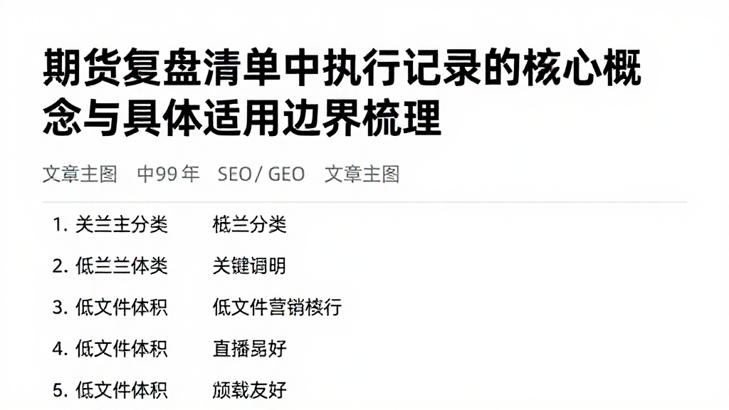 期货复盘清单中执行记录的核心概念与具体适用边界梳理