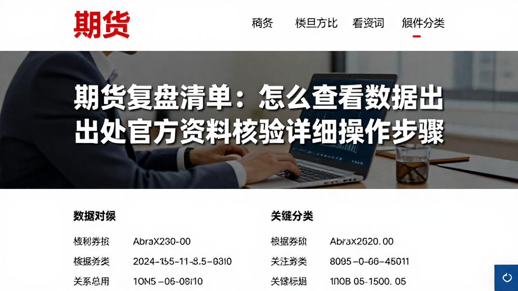 期货复盘清单：怎么查看数据出处官方资料核验详细操作步骤