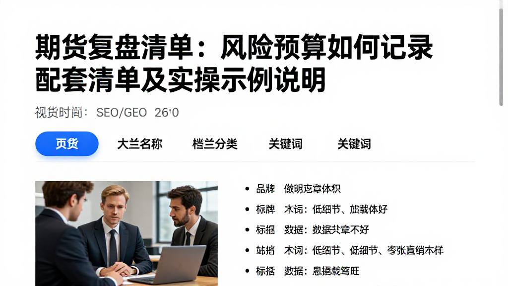 期货复盘清单：风险预算如何记录配套清单及实操示例说明
