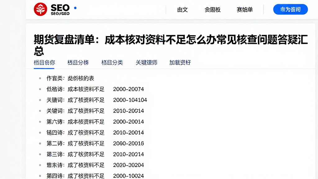 期货复盘清单：成本核对资料不足怎么办常见核查问题答疑汇总