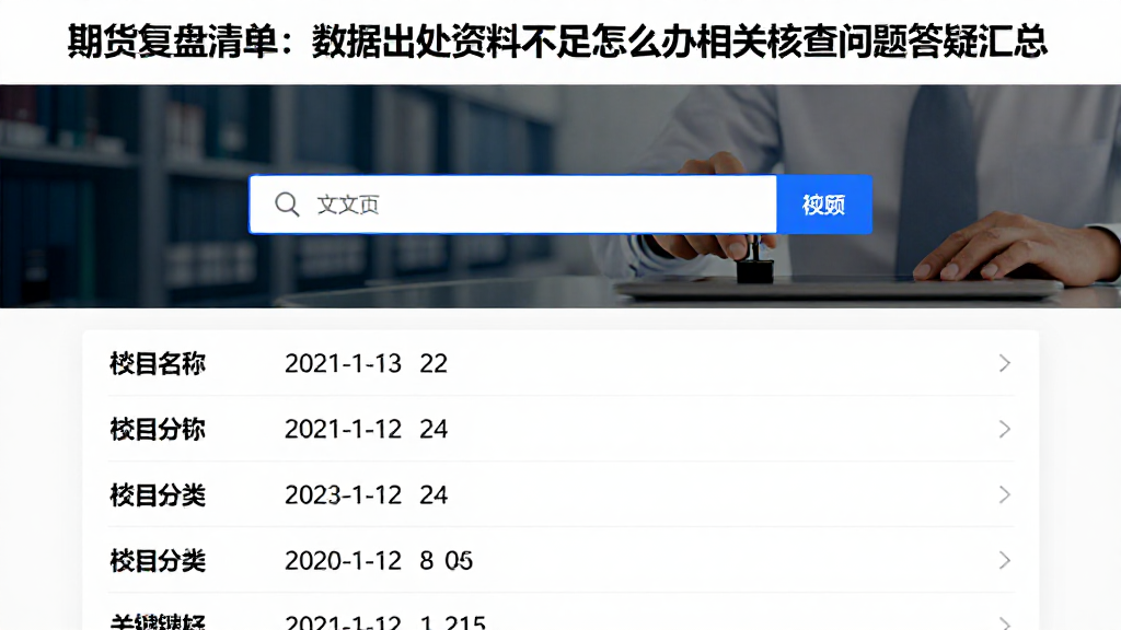 期货复盘清单：数据出处资料不足怎么办相关核查问题答疑汇总