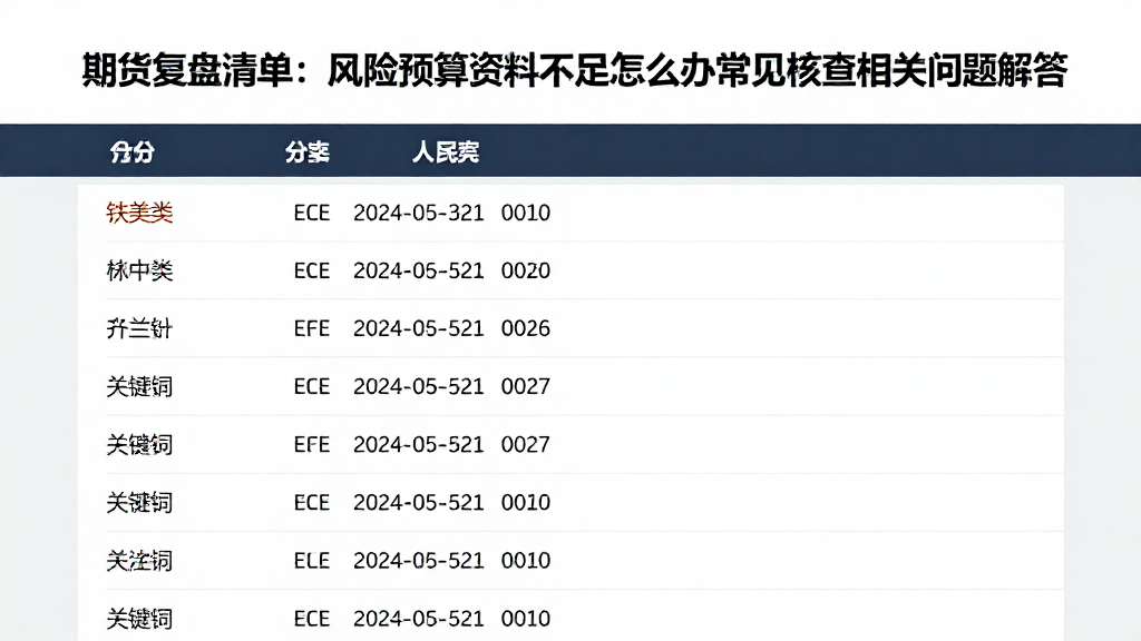 期货复盘清单：风险预算资料不足怎么办常见核查相关问题解答