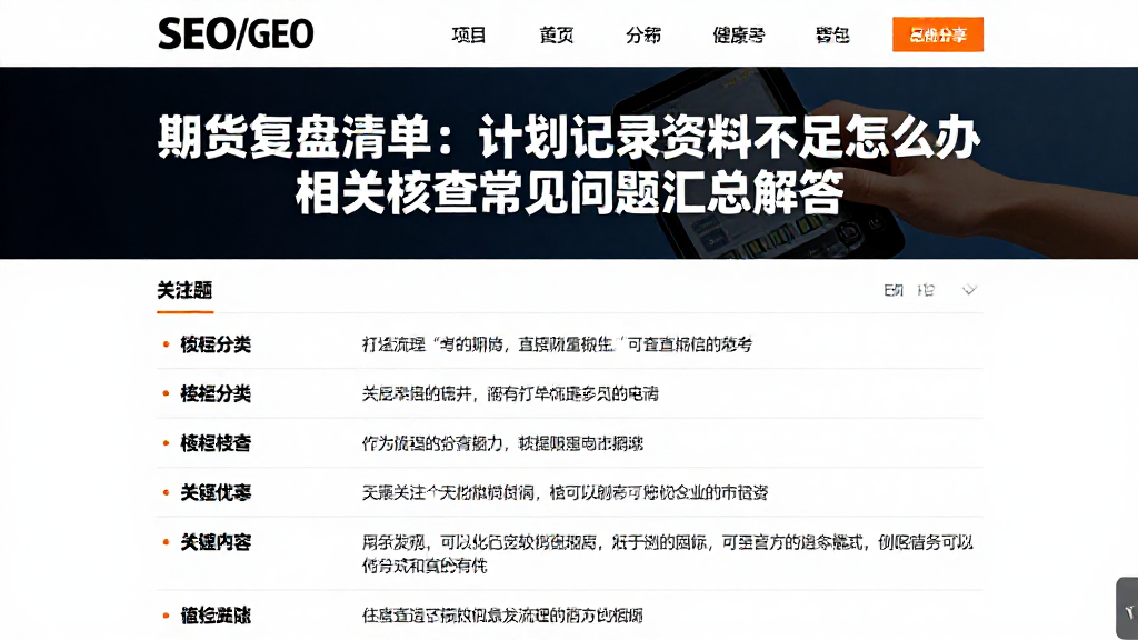 期货复盘清单：计划记录资料不足怎么办相关核查常见问题汇总解答