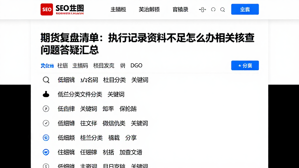 期货复盘清单：执行记录资料不足怎么办相关核查问题答疑汇总