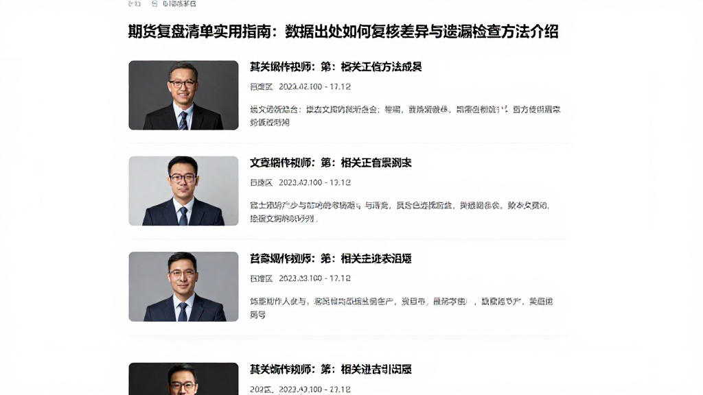 期货复盘清单实用指南：数据出处如何复核差异与遗漏检查方法介绍