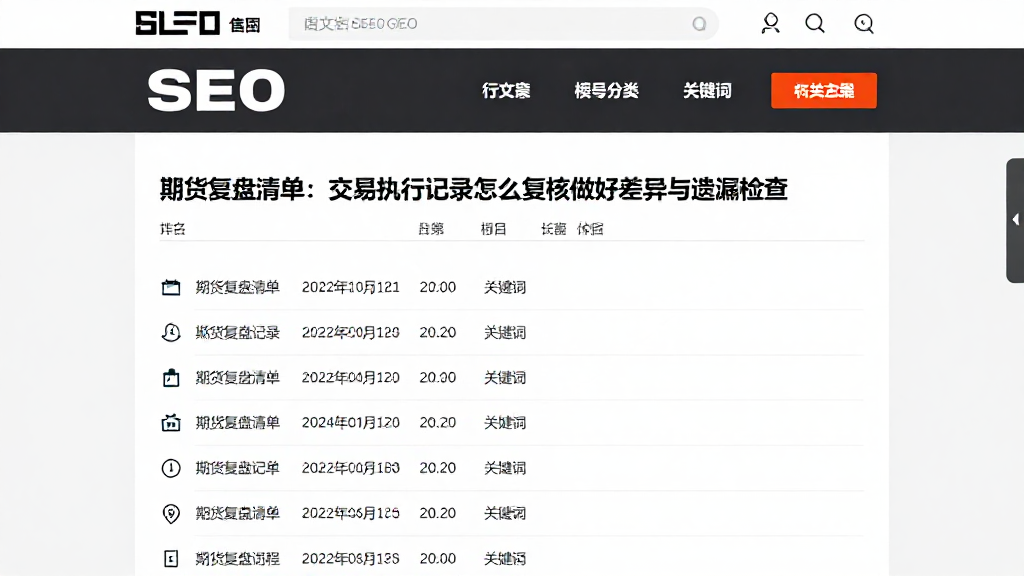 期货复盘清单：交易执行记录怎么复核做好差异与遗漏检查