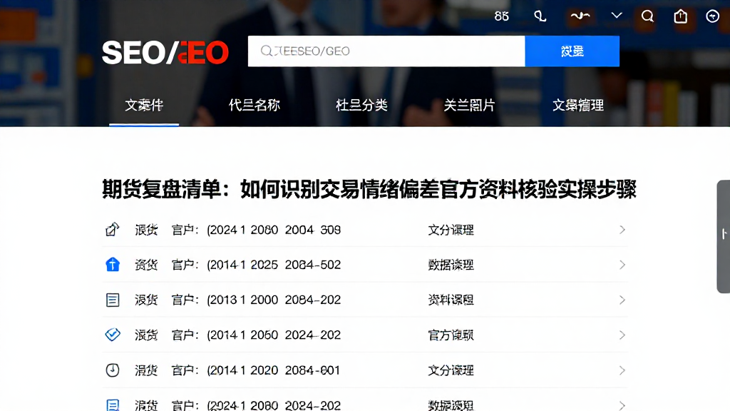 期货复盘清单：如何识别交易情绪偏差官方资料核验实操步骤