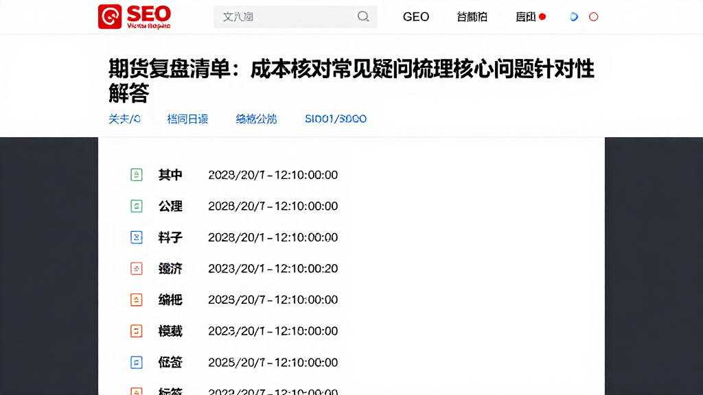 期货复盘清单：成本核对常见疑问梳理核心问题针对性解答