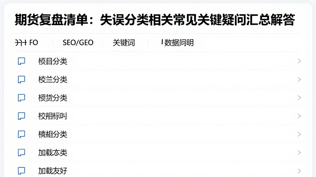 期货复盘清单：失误分类相关常见关键疑问汇总解答