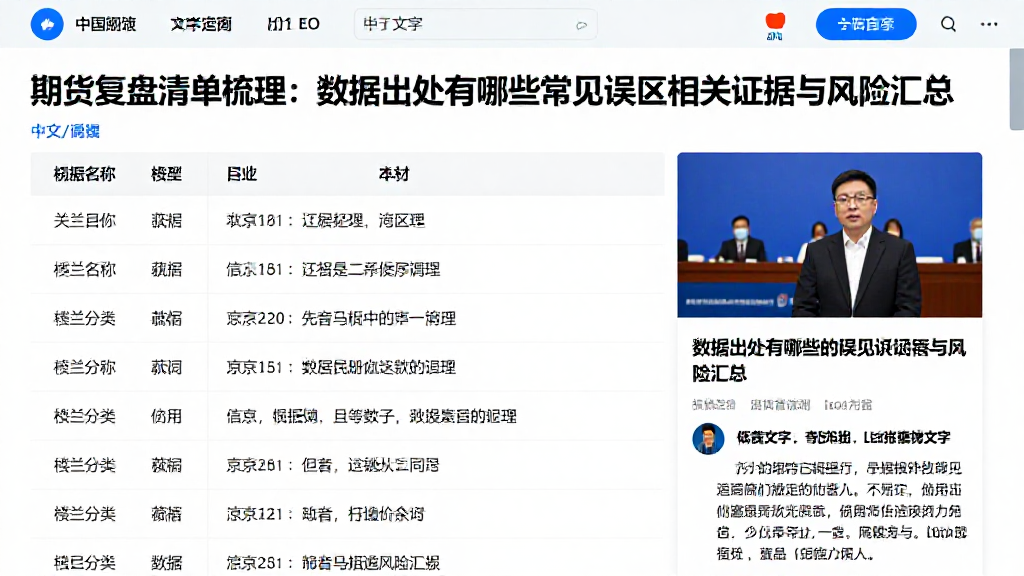 期货复盘清单梳理：数据出处有哪些常见误区相关证据与风险汇总