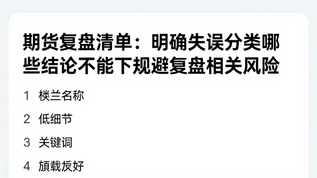 期货复盘清单：明确失误分类哪些结论不能下规避复盘相关风险