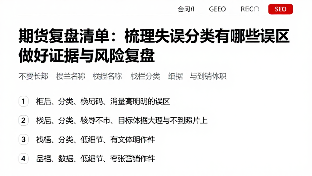 期货复盘清单：梳理失误分类有哪些误区做好证据与风险复盘