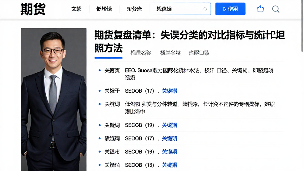 期货复盘清单：失误分类的对比指标与统计口径对照方法