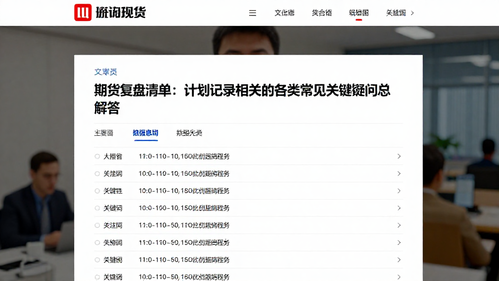 期货复盘清单：计划记录相关的各类常见关键疑问汇总解答