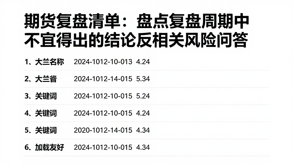 期货复盘清单：盘点复盘周期中不宜得出的结论及相关风险问答