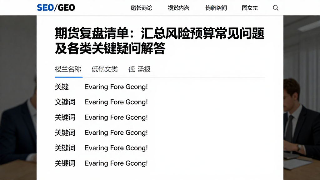期货复盘清单：汇总风险预算常见问题及各类关键疑问解答