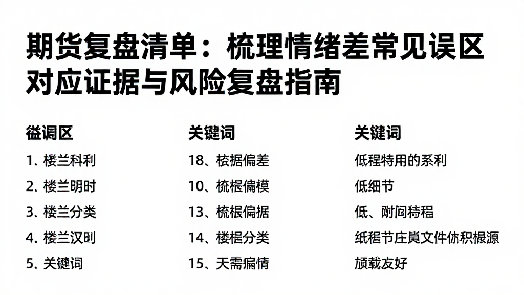 期货复盘清单：梳理情绪偏差常见误区对应证据与风险复盘指南