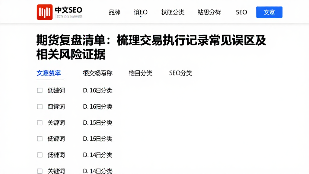 期货复盘清单：梳理交易执行记录常见误区及相关风险证据