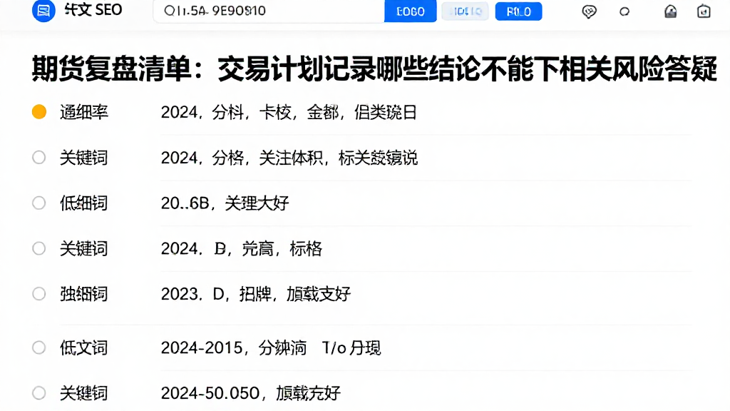 期货复盘清单：交易计划记录哪些结论不能下相关风险答疑